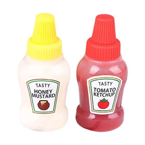 2x Mini Tomato Ketchup Bottle Portable Sauce Salad Dressing Squeeze Bottle - Picture 1 of 10