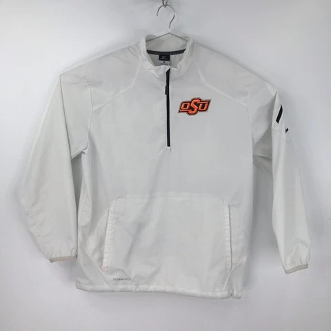 Oklahoma State Cowboys And Cowgirls Nike Storm-Fit Mens Jacket White 1/4 Zip M Cover