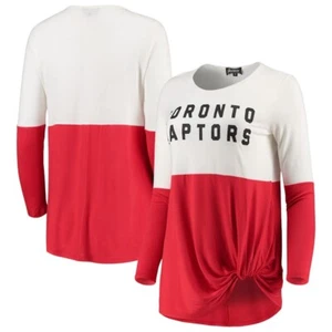 NBA Toronto Raptors Women's Colorblock Long Sleeve T-Shirt Red Large - Picture 1 of 4
