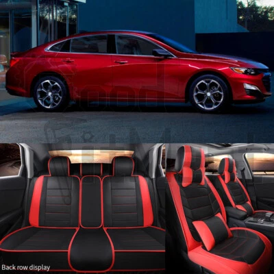Fundas de asiento de cuero delanteras + traseras de 5 asientos para Chevrolet Chevy Malibu 2000-2023 Foto 1 de 4