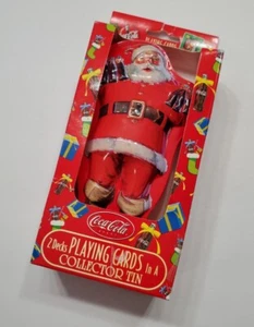 COCA COLA NOSTALGIA PLAYING CARDS IN TIN TWO SEALED DECKS HOLIDAYS SANTA - Picture 1 of 3