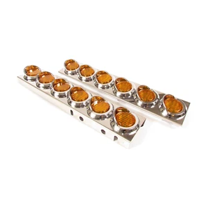 Fortpro Stainless Steel LED Sealed Marker Light Bar with 6 Amber 2" Lights | F23 - Picture 1 of 4