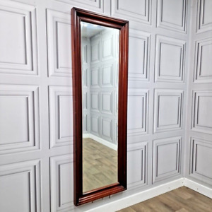 Retro Vintage Solid Wooden Full Length Bevelled Edge Dressing Wall Mirror - Wood