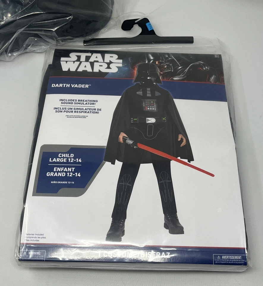 Disfraz Star Wars Darth Vader Talla Niño Grande 12-14 con Máscara-Respiración Sonido Foto 1 de 4