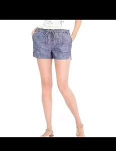 J. Crew Navy 3” Chambray Drawstring Shorts Women's Size,X Small - Pockets Summer - Picture 1 of 8