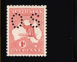 Australia ACSC #4ba One Penny Roo Official Perfin - MNH XF/Superb - EXCEPTIONAL - Picture 1 of 1
