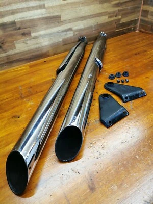 2005 Triumph Bonneville Speed Master 865 T100 Chrome Exhaust A9600061 A9600062 - Image 1 of 4