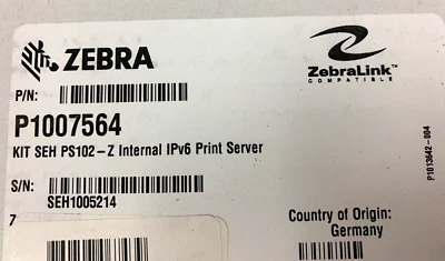 Zebra PS102-Z Internal Print Server P1007564 ✅❤️️✅❤️️ New Open Box! - Image 1 of 4