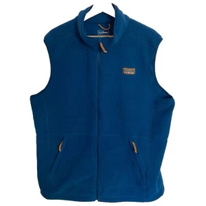 LL Bean Mountain Classic Fleece Vest Jacket Mens XXL Tall 2XLT Blue Full Zip - Picture 1 of 8