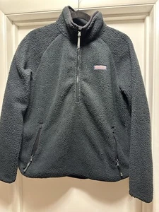 Vineyard Vines Sherpa Half-Zip, Men’s Medium - Jet Black, NWT - Picture 1 of 6