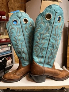 Tony Lama Style RR2002L Cowboy Cowgirl Western Boho Gr. 7,5 türkis blau braun - Bild 1 von 7