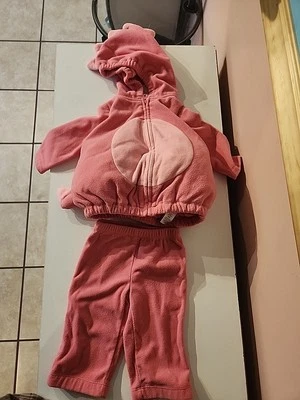 Fantasia de dinossauro acolchoada de lã Carter's 3-6 meses meninas 2 peças - Imagem 1 de 3