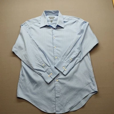 Madison Men's Blue Dress Button Up Slim Fit Size 16 32/33 Long Sleeve - Image 1 of 4