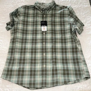 New NWT $65 Eddie Bauer Men's XL Voyager Flex Button Down Shirt Plaid Green - Picture 1 of 3
