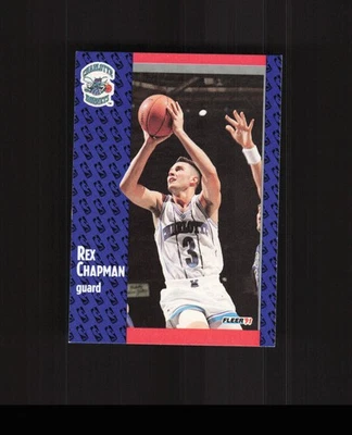 Tarjeta de baloncesto Fleer #6 Rex Chapman 1991-92 Charlotte Hornets Foto 1 de 2