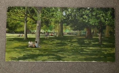 Mike Samson St James's Park London Öl auf Karton Gemälde - Bild 1 von 4