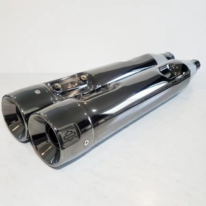 OEM CVO Harley 17-25 M8 Smoked Chrome Slip-On Exhaust 4” Mufflers FLTRXSE - Picture 1 of 15