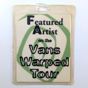 Vintage Vans Warped Tour Featured Artist Laminate Pass Music Concert - Picture 1 of 7