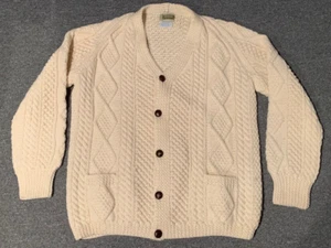 Vintage Kennedy of Ardara Hand Knit 100% Wool Sweater Ireland Cardigan - Picture 1 of 8