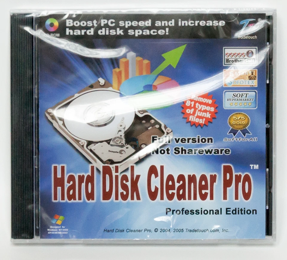 Hard Disk Cleaner Pro Professional Edition by Tradetouch PC CD drive utility NEW - Image 1 of 1
