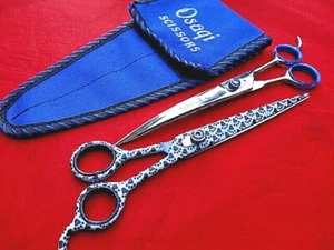1YearWARNY_8.5" Pet Grooming Scissors + Downward Curved _Dog/Cat _Japanese steel - Imagen 1 de 11