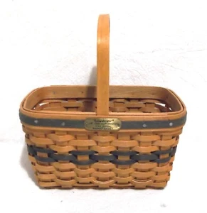 1996 Longaberger Mini Cestino da Mercato - Collezione J W Miniatura - Senza Fodere - Foto 1 di 6