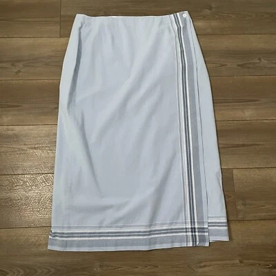 Falda larga recta envolvente de algodón ligera Talbots para mujer azul claro 18 Foto 1 de 4