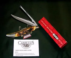Camillus #31 Sword Brand Knife Indian Stag Handles 1973 USA W/Packaging,Papers - Picture 1 of 12