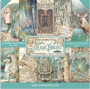 Stamperia BOSQUE MÁGICO - 8"" X 8"" Papel de doble cara - 10 HOJAS, Fantasía, Castillo - Imagen 1 de 14