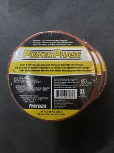 (3 Rolls) Power Phase Orange Vinyl Electrical Tape 3/4”x66’ - Picture 1 of 2