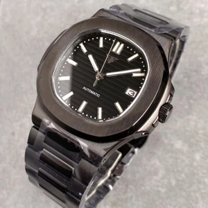 Reloj Hombre Para Colección "Nautilus" 40mm Revestimiento PVD Negro Cuadrado Zafiro NH35A - Imagen 1 de 19