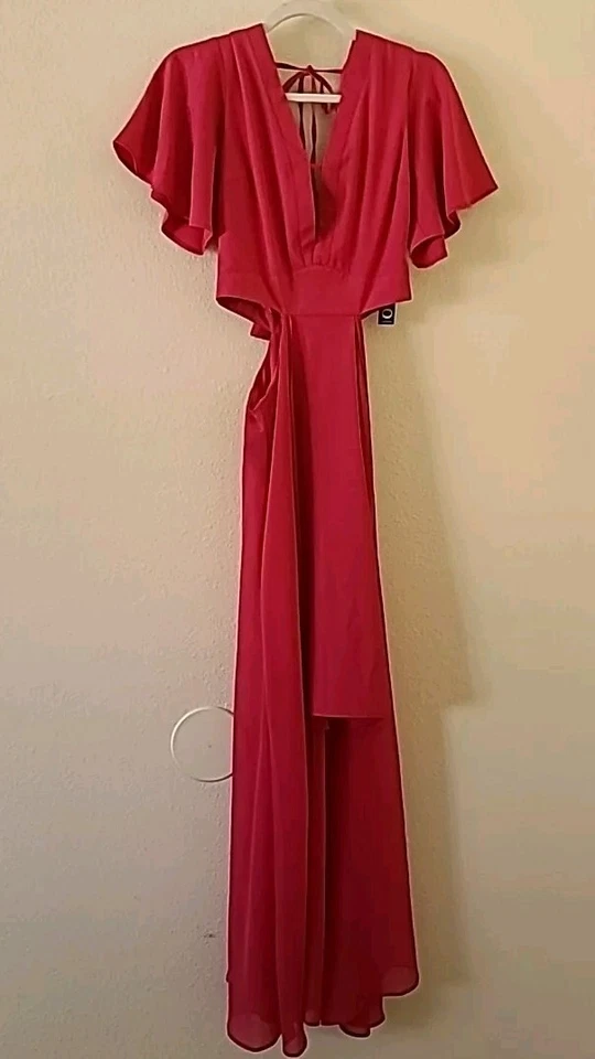 XOXO Womens Pink Cut-out Hi-low Casual Maxi Dress Juniors S BHFO 3055