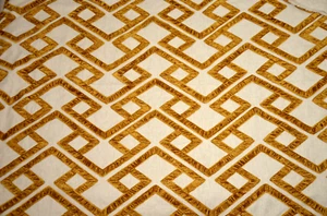 Upholstery Chenille Gold Diamond Fabric Modern Geometric 2 yd Drapery home 57x74 - Picture 1 of 3
