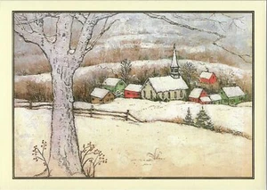 ILLUSTRIERTE WEIHNACHTSKARTE, "SCHNEEDORF" von PETER PAUPER PRESS NEU (8) - Bild 1 von 4