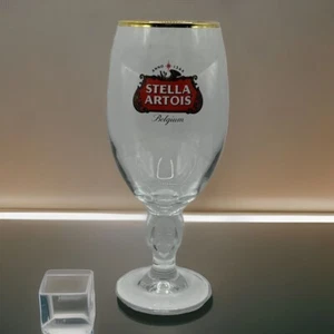 Vaso de cerveza cáliz Bélgica STELLA ARTOIS 33 CL borde dorado - Imagen 1 de 9