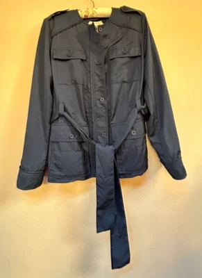 Hei Hei Anthropologie Womens Medium Blue Belted Cargo Utility Jacket Pockets - Image 1 of 4