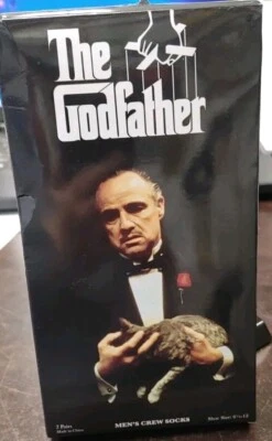 Meias The Godfather Crew 2 pares masculinas 6 1/2 -12- Nova caixa estojo nunca aberta cinza - Imagem 1 de 4