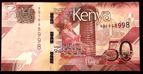 KENYA 2019 50 SHILLINGS  ENERGY WIND SOLAR GEOTHERMAL BANKNOTE  INV#B10423 Cover