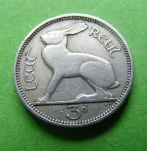 1942 Irish Three Pence Coin Old Vintage Ireland 3d Eire - Picture 1 of 8