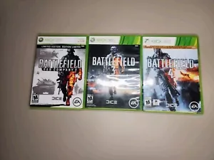 Battlefield 3 , 4 And Bad Company 2 Xbox 360 Complete W/ Manual Used - Picture 1 of 6