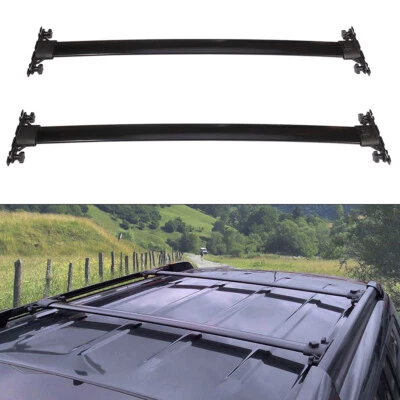Black Aluminum Top Roof Rack Cross Bar For 2008-2013 Toyota Highlander Foto 1 de 4
