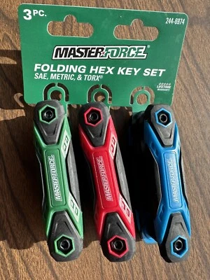 Masterforce SAE/Metric/Torx Folding Hex Key Set - 3 Pack - Image 1 of 4