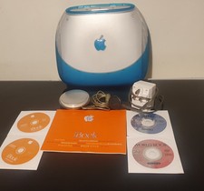 Vintage Apple iBook G3 Green Clamshell Fireware Model M2453 discs and adapters 