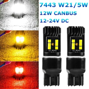 2X 12W 1200LM T20 7443 W21/5w 580 bombillas traseras de freno CANBUS estacionamiento respaldo - Imagen 1 de 11