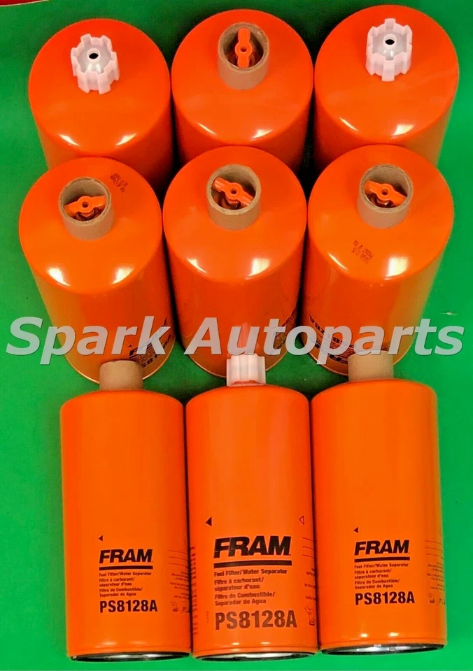 New Lot of 9 Fuel Water Separator Filter FRAM PS8128A For MACK CV, CHN, CT, CXN Foto 1 de 3
