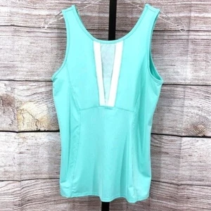 Lucky in Love Light Blue with White Tennis Tank Top Size M - Picture 1 of 6