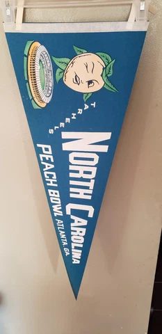 NORTH CAROLINA TAR HEELS  PEACH BOWL NCAA RETRO FELT VINTAGE PENNANT 3/12/23 Cover