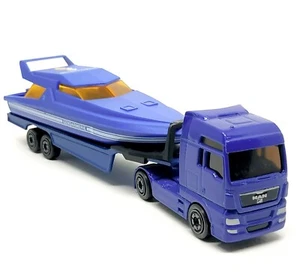 Majorette Gendarmerie Set Man TGX Trailer (Black Wheels) 1/100 6" + Yacht - Picture 1 of 5