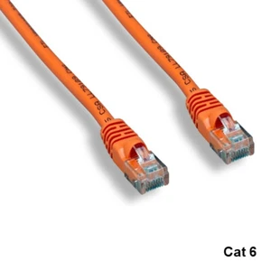 Kentek Orange 1ft Cat6 UTP Cable 24AWG 550MHz Pure Copper RJ45 Ethernet Routers - Picture 1 of 1