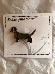 NEU Dackel Hund Brosche/Anstecknadel von ExClaymation!! - Bild 1 von 4